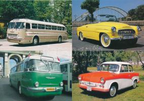 7 db MODERN Forma-1 autós képeslap + 17 db MODERN járművek / 7 modern Formula-1 and 17 modern vehicles postcards