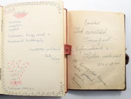 1907-1961 3 db emlékkönyv bejegyzésekkel, rajzokkal