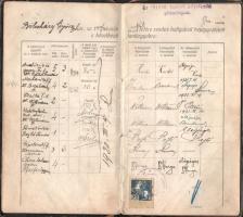 1918 Műegyetemi leckekönyv Bánki Donát, Zipernovzsky Károly és mások aláírásával