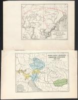 5 db magyar történelmi térkép: I. Ulászló birodalma; A Hunyadi-Újlaki Liga kormányzata alá tartozó t...