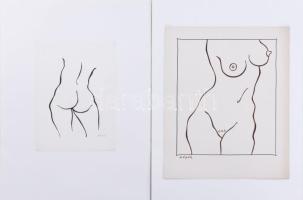Kádár György (1912-2002): 10 női akt rajz. Tus, papír. Mindegyik jelzett. 23×16 és 32x25 cm körüli méretekben.