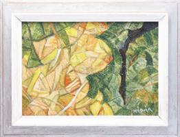 Kádár György (1912-2002): Nyár (női akt). Olaj, farost. Jelzett. 25×35 cm. Fakeretben.