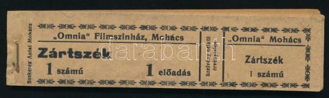 "Omnia" Filmszínház Mohács mozijegy tömb
