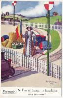 Roumanie: Ni l'un ni l'autre, ne franchirez mon territoire / Romanian patriotic propaganda s: Em. Dupuis