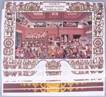 41 db ünnepi témájú grafikákkal illusztrált svájci papír alátét, 28,5x40 cm