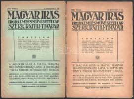 1923 Magyar Írás. Az új művészet folyóirata. Szerkeszti és kiadja: Raith Tivadar. III. évf. Egy szám...