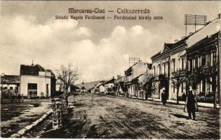 1940 Csíkszereda, Miercurea Ciuc; Ferdinánd király utca. Swoboda M. kiadása / Strada Regele Ferdinand / street + "1940 Marosvásárhely visszatért" So. Stpl