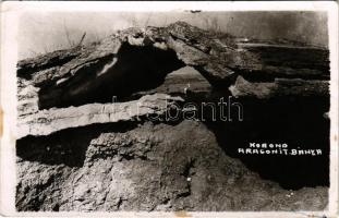 Korond, Corund; Aragonit bánya / aragonite mine. photo (tűnyomok / pinmarks)