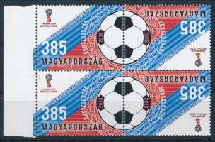 2018 Labdarúgó VB XIII. - Oroszország négyestömb egyenes és fordított képállású párokkal, a két szélen névértékkel (9.000)