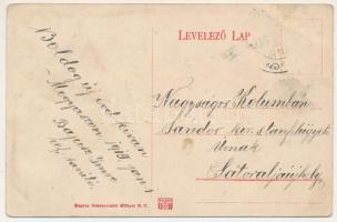 1915 Megyaszó, látkép, templom (ázott / wet damage)