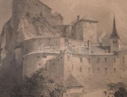 cca 1850 Ferdinand Laufberger - G.A. Troitzsch: Árva-Varallya, metszet, üvegezett keretben, 22×17 cm