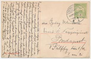 1915 Tátra, Magas-Tátra, Vysoké Tatry; Vasúti vonal Tátralomnic felé, hajtány. Kuszmann kiadása / Ei...