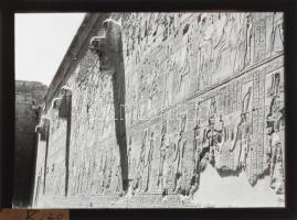 cca 1900 Egyiptom, Edfu, Hórusz-templom, üvegpozitív, 9x12 cm