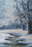 Baráth jelzéssel: Téli táj. Olaj, vászon, fakeretben. 50×60 cm