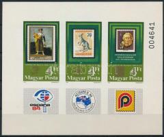 1984 Bélyegkiállítások vágott blokk (3.500)