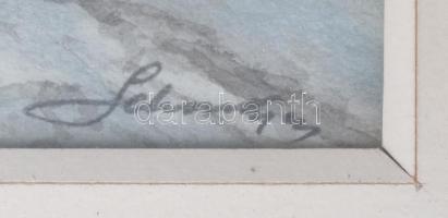 Lehoczky András (1927-): Utcarészlet. Akvarell, papír. Jelezve jobbra lent. Üvegezett fakeretben. 31...