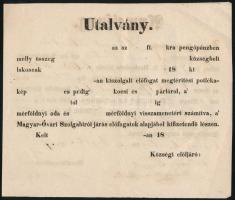 1857 Előfogat utalvány Croat Kimling (Horvátkimlény)