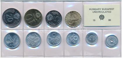1986. 2f-20Ft (10xklf) érmés forgalmi sor fóliatokban T:UNC Adamo FO19