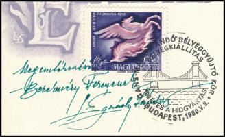 1980 Légrády Sándor ex librise ajánlásával és sajátkezű aláírásával