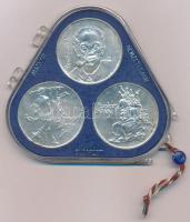 1976. 200Ft Ag (3xklf) "Magyar festők I. / Derkovits, Szinyei, Munkácsy" érmesor plombált Magyar Nemzeti Bank műanyag tokban T:BU, patina Adamo EM49, EM50, EM51