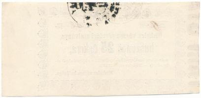 1860. Miskolc 25kr "Miskolcz városa pénztári utalványa" bélyegzéssel, "12" után ...