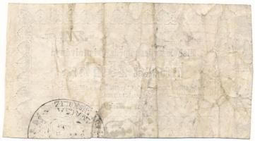 1860. Miskolc 25kr "Miskolcz városa pénztári utalványa" bélyegzéssel, "Misk" utá...