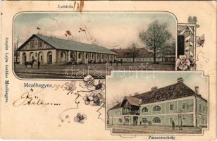 1904 Mezőhegyes, Lovarda, Ménesparancsnokság. Auspitz Adolf kiadása. Art Nouveau, floral (felületi sérülés / surface damage)