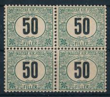 1905 Zöldportó "A" 50f postatiszta négyestömb 2. vízjelállással (76.000+++)