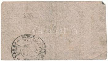 1860. Miskolc 10kr "Miskolcz város utalványa" bélyegzéssel, értékjelzés "10" vas...