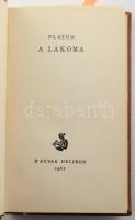 Platón: A lakoma. Ford.: Telegdi Zsigmond. Az utószót és a jegyzeteket írta: Falus Róbert. Kondor Lajos illusztrációival. Új Elzevir Könyvtár. Bp., 1961, Magyar Helikon. Számozott (202./1050) példány. Kiadói egészbőr kötés, jó állapotban.