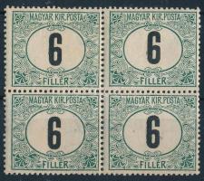1905 Zöldportó "B" 6f postatiszta négyestömb 4. vízjelállással (32.000+++)