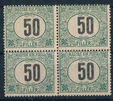 1905 Zöldportó "B" 50f postatiszta négyestömb 2. vízjelállással (16.400+++)