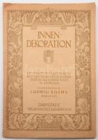 Innendekoration. [Kozma Lajos szám - Kozma Lajos által dedikált.] Die Gesamte Wohnungskunst in Bild und Wort. Herausgeber: Hofrat Alexander Koch. XL. Jahrgang. Sonderdruck: Ludwig Kozma. (April. 1929.). Darmstadt, (1929), Koch. 15 sztl. lev., 4t. (ebből 1 színes). Egészoldalas és szövegközti képekkel gazdagon illusztrált. Dedikált: "Gellért Oszkárnak tisztelettel Kozma Lajos". Gellért Oszkár (Goldmann) (1882-1967) Kossuth-díjas költő, újságíró, szerkesztő Fűzve, illusztrált kiadói papírborítóval.