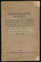 Bándy Ferenc: Földbirtokrendezés befejezése. A földbirtokrendezés befejezése végett szükséges rendelkezésekről szóló 1928. évi XLI. törvénycikk és végrehajtási rendeletei. Összeáll. és magyarázattal ellátta: - - . Bp., 1929, Tisza Testvérek, 312+XLI p. Kiadói papírkötés, kissé sérült, foltos borítóval, helyenként foltos lapokkal, részben felvágatlan.