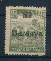 Baranya I. 1919 Arató 40f, Bodor vizsgálójellel (40.000)