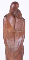 Somogyi József (1916-1993): Szerelmespár. Faragott fa, jelzett, m: 35 cm