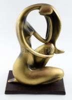 Stilizált női akt szobor, kopással, műanyag, m: 30,5 cm