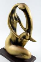 Stilizált női akt szobor, kopással, műanyag, m: 30,5 cm