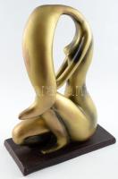 Stilizált női akt szobor, kopással, műanyag, m: 30,5 cm