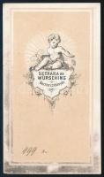 cca 1865 Férfiportré, keményhátú fotó Sztraka és Würsching besztercebányai műterméből, utánrendelési...