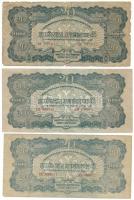 1944. 20P "A Vöröshadsereg Parancsnoksága" (3xklf: egyvonalas értékjelzéssel és 18x4mm számozással - ritkább; egyvonalas értékjelzéssel és 15x3mm számozással; kétvonalas értékjelzéssel) T:F-G Adamo P45, P45h