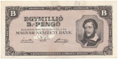 1946. 1.000.000BP kissé félrecsúszott nyomat T:F szép papír Adamo P37