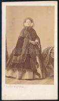 cca 1855 Mathilde Bonaparte (1820-1904) hercegnő, keményhátú fotó Disderi et Cie párizsi műterméből, 10,5×6,5 cm