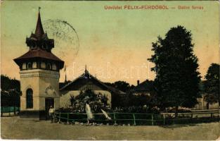 1912 Félixfürdő, Baile Felix; Bálint-forrás. Engel József kiadása / spa, mineral spring source (szakadás / tear)