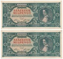 1946. 100.000MP (2x) sorszámkövetők "B 061 087199 - B 061 087200" T:XF Adamo P30