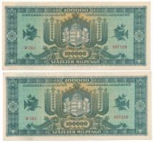 1946. 100.000MP (2x) sorszámkövetők "B 061 087199 - B 061 087200" T:XF
Adamo P30