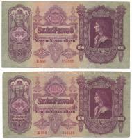 1930. 100P látványos nyomdai papírráncokkal (2x) T:F Adamo P17