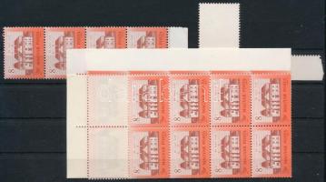 1986 Kastélyok 8Ft 38-as ívdarab hajtva + négyescsík fényes gumival + támpéldány olcsóbb változatban