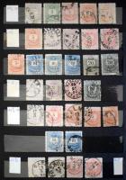 Magyar tétel, bélyegek a krajcárosoktól a 80-as évek végéig másodpéldányokkal, időnként párhuzamos gyűjtés, szépen rendezett 28 db közepes méretű berakóban, nagy karton dobozban