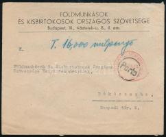 1946 (20. díjszabás) Levél 16.000 milpengő készpénzes bérmentesítéssel Budapestről Békéscsabára
